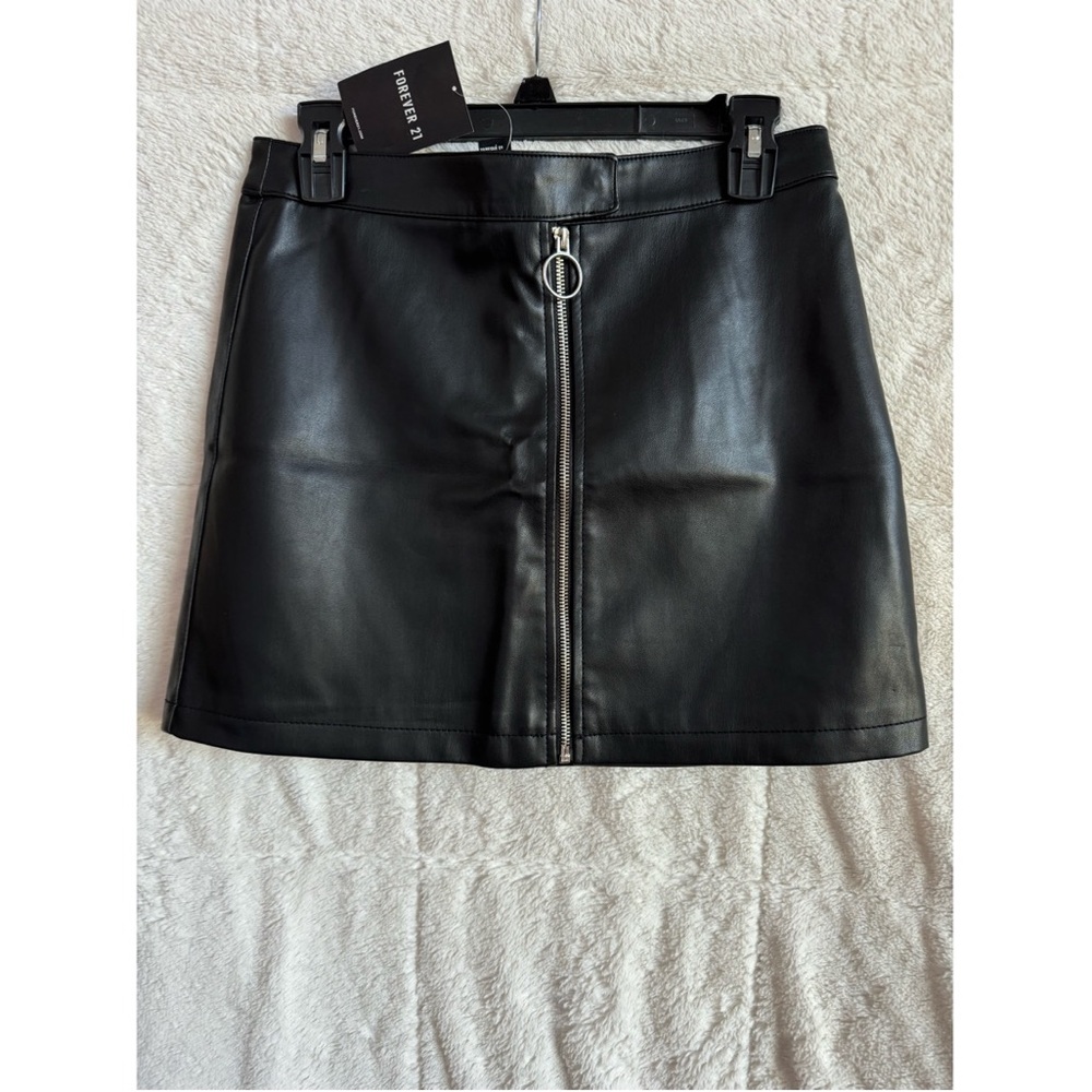 Black Faux Leather Skirt